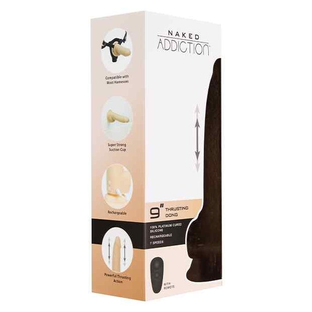 Naked Addiction Thrusting Dong with Remote 9 Inch Vanilla