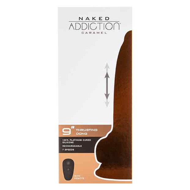 Naked Addiction Thrusting Dong with Remote Vibrator Beige 23 cm ⌀ 4,6 cm
