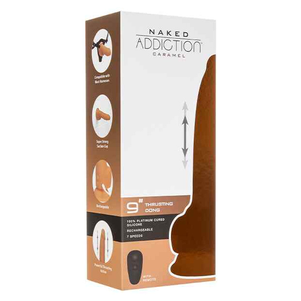 Naked Addiction Thrusting Dong with Remote Vibrator Beige 23 cm ⌀ 4,6 cm