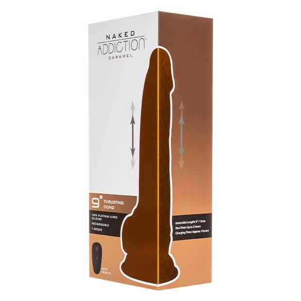 Naked Addiction Thrusting Dong with Remote Vibrator Beige 23 cm ⌀ 4,6 cm