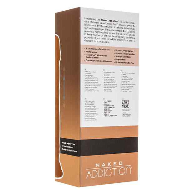 Naked Addiction Thrusting Dong with Remote Vibrator Beige 23 cm ⌀ 4,6 cm