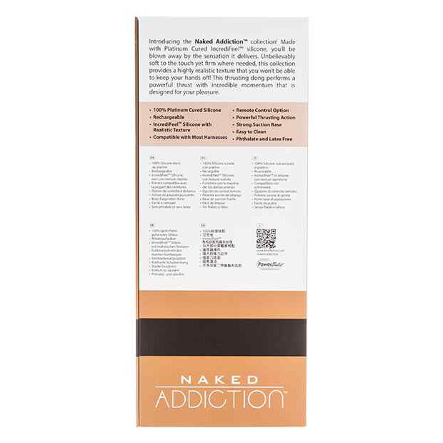 Naked Addiction Thrusting Dong with Remote Vibrator Beige 23 cm ⌀ 4,6 cm