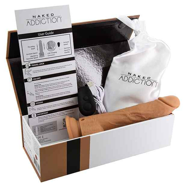 Naked Addiction Thrusting Dong with Remote Vibrator Beige 23 cm ⌀ 4,6 cm