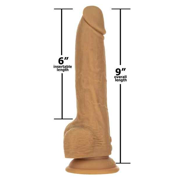 Naked Addiction Thrusting Dong with Remote Vibrator Beige 23 cm ⌀ 4,6 cm