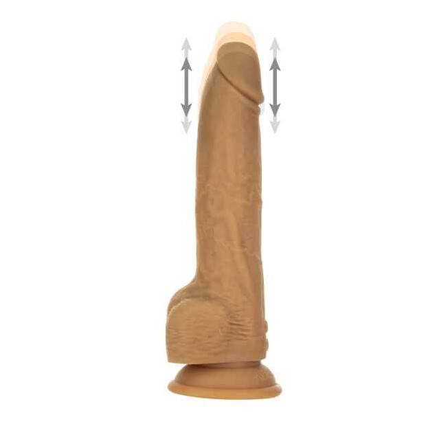 Naked Addiction Thrusting Dong with Remote Vibrator Beige 23 cm ⌀ 4,6 cm