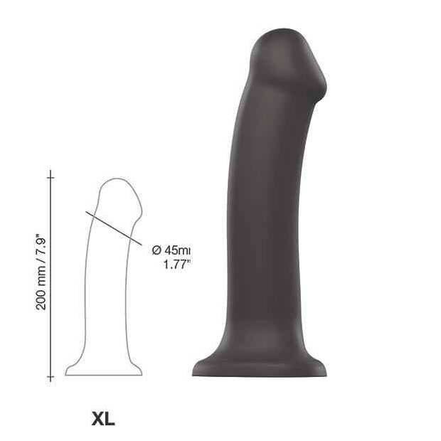 Strap-On-Me Semi-Realistic Dual Density Bendable Dildo Black XL