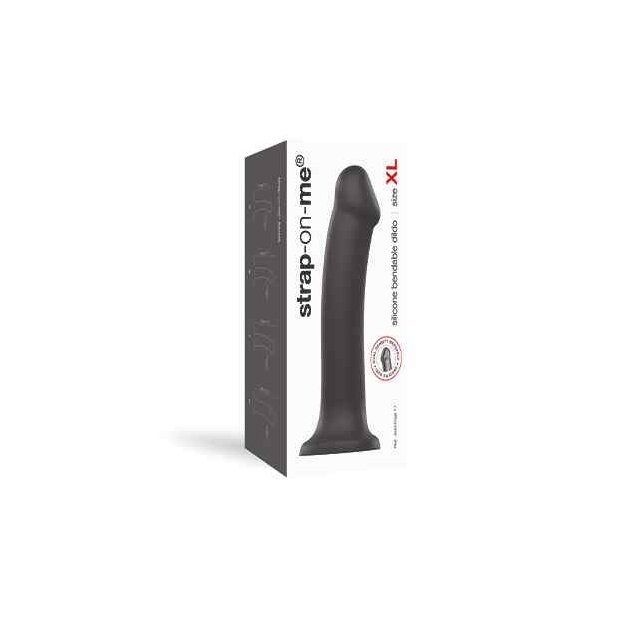 Strap-On-Me Semi-Realistic Dual Density Bendable Dildo Black XL