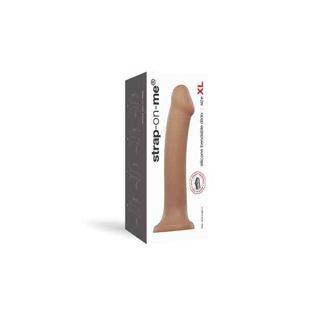 Strap-On-Me Semi-Realistic Dual Density Bendable Dildo Caramel XL