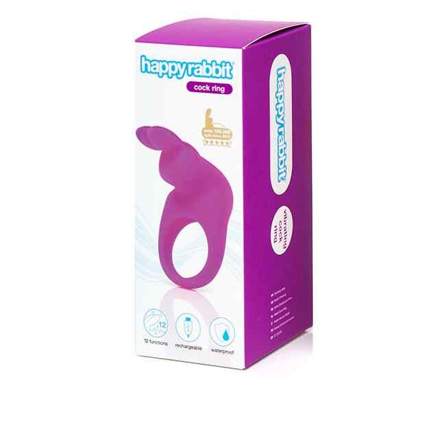 Happy Rabbit Rechargeable Vibrating Rabbit Cock Ring Penisring Lila ⌀ 3,5 cm