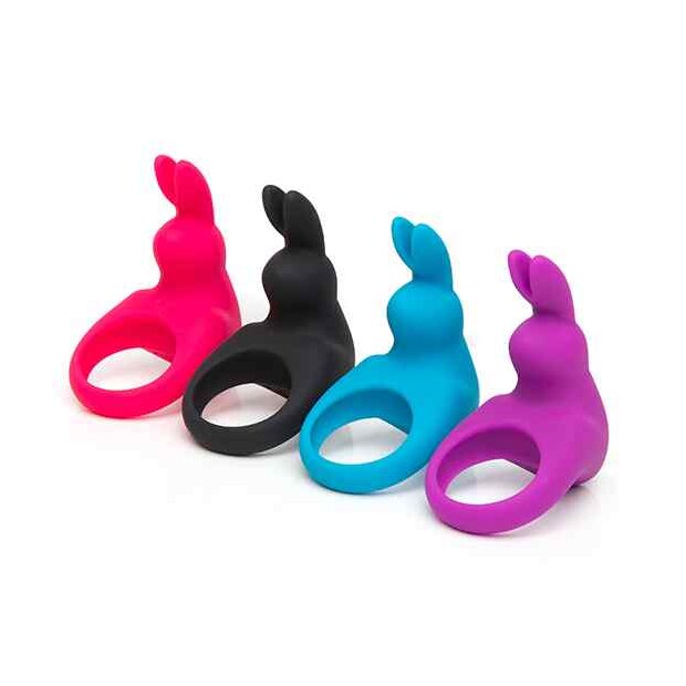 Happy Rabbit Rechargeable Vibrating Rabbit Cock Ring Blue